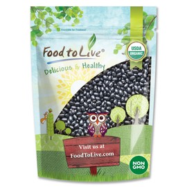 Food to Live - Organic Black Beans, 3 Pounds Non-GMO, Whole Dried Beans, Sproutable, Vegan, Kosher, Bulk. Great Source of Plant Based Protein, Fiber. Great for Bean Soup, Salads, Chili.