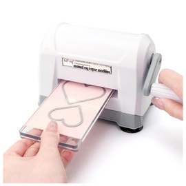 Briartw 3inch Mini Manual Die Cutting Machine with Cutting Plates(A&B)for Paper Crafts - Portable Die Cut and Embossing Machine for Card Making and Scrapbooking Starter,Easy to Carry and Load (White)