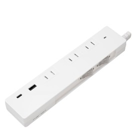 Fargo Design USB TYPE-A TYPE-C PD30W Power Strip with Individual Switch, 3 AC Ports, 3.3 ft (1 m), White