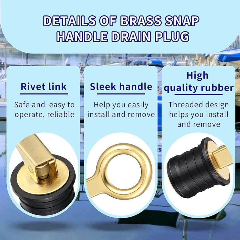 Drain Plug 3/4-inch, 1-inch or 1-1/4-Inch Snap, Drain Plug Twist-Turn