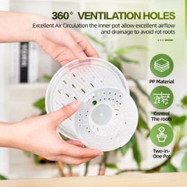 2er-Set Orchideentopf Groß, 18,2 cm Doppelschicht-Design – Transparenter Selbstbewässerungstopf mit Übertopf, Orchideen-Bewässerungssystem, Blumentopf für Orchideen(Grün)