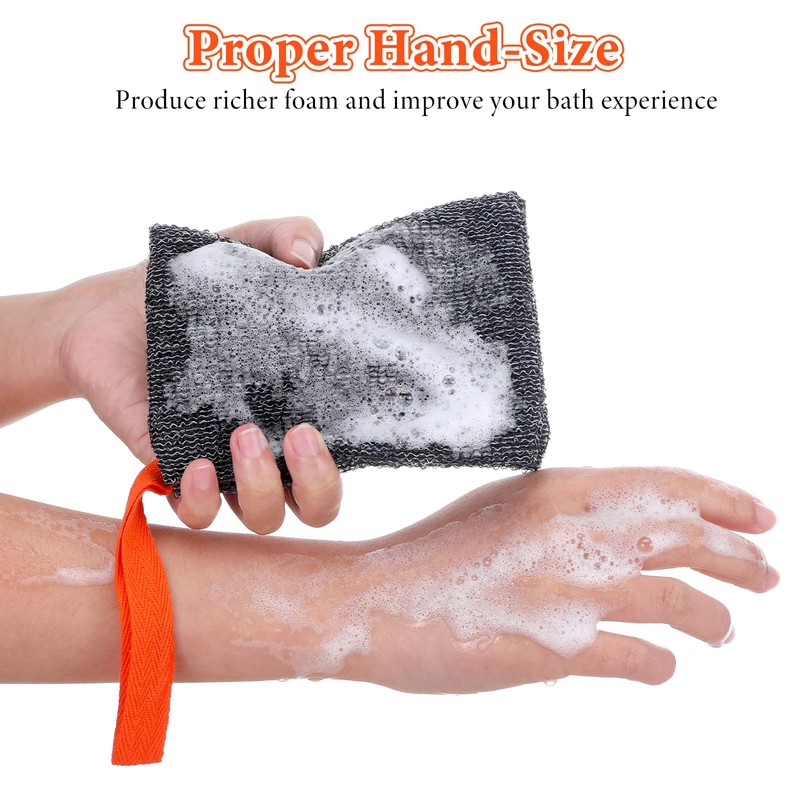Wanmu 4 Pcs Exfoliating Soap Bags, Deep Exfoliatio Foaming Soap