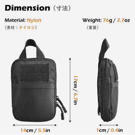 TRIWONDER Tactical Molle Pouches Utility EDC Pouch Pocket Organizer Pouch Small Military Tool Bag (Black - 2 Pcs)