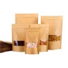 10-200x Stand Up Bag Kraft Paper Seal Packaging Window Zip