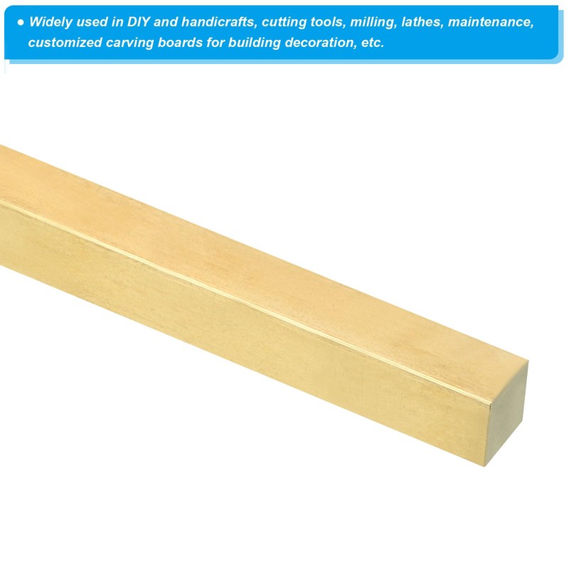 PATIKIL 3/8 x 3/8 x 8" H59 Brass Square Bar,