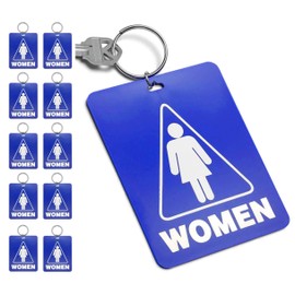 Lucky Line - Women's Restroom Pass Key Tag, Plastic with Split Key Ring Keychain Identifier for Restaurant, Office, Gas Station, 10 Per Pack (53000), Women - Pack of 10, 3.5 * 4.5 inches