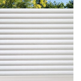 rabbitgoo Privacy Window Film Non Adhesive Frosted Glass Film for Bathroom, Static Cling Removable Window Sticker for Home Security, Anti-UV Opaque Window Covering, Blinds Pattern, 35.4 x 118 inches