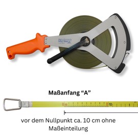 Richter Metri-Polysan Steel Tape Measure 13 mm Wide with V-Light Metal Frame Length 25 m Tape Measure with Polyamide Coated Start of Measure "A" cm Graduation in Set Includes 1 x Dewepro® Ruler 2 m