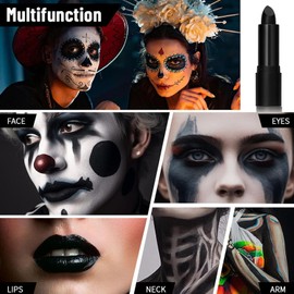 Shakven Pintura para la Cara en Barra Negra para Ojos | Pintura Facial Negra, Barra Negra fácil Colorear para Ojos para Deportes, Pintura Facial para Cosplay, Pintura Corporal