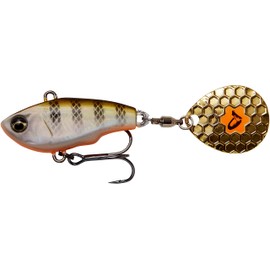 Savage Gear Fat Tail Spin Sinking Jig Spinner, Size/Weight/Colour: 5.5 cm/6.5 g/Dirty Silver