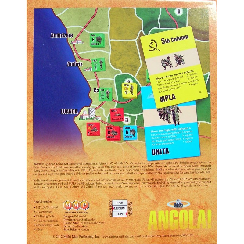 MMP Multi-Man Publishing MMP: Angola Board Game, 2nd Edition