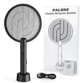 PALONE Bug Zapper 4000V Fly Swatter  Rechargeable Battery & LED Light for Anywhere Use