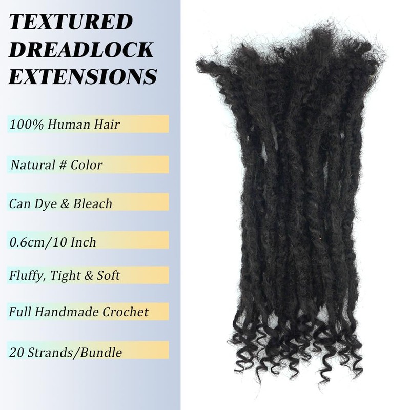 Textured Locs Extension With Curly Ends 100% Permanent Human Hair