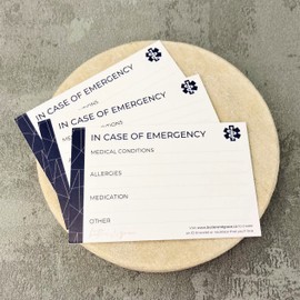 Medical Alert Wallet Card. 3 Pack Of Write On Emergency Identification ICE ID Cards from Butler & Grace (Set of 3 cards)