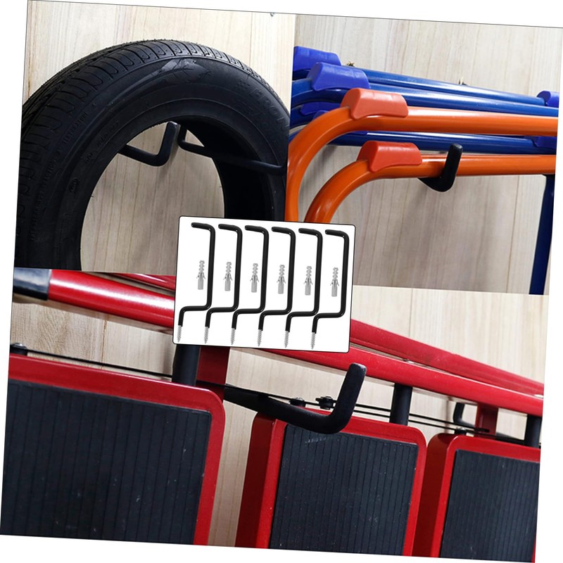 SHINEOFI 6pcs Metal Skateboard Wall Hooks Multi Functional Storage for