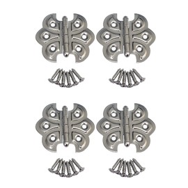 QCAA Butterfly Hinge for Cupboard Door, Nickel Plated, 4 Pack, Made in Taiwan