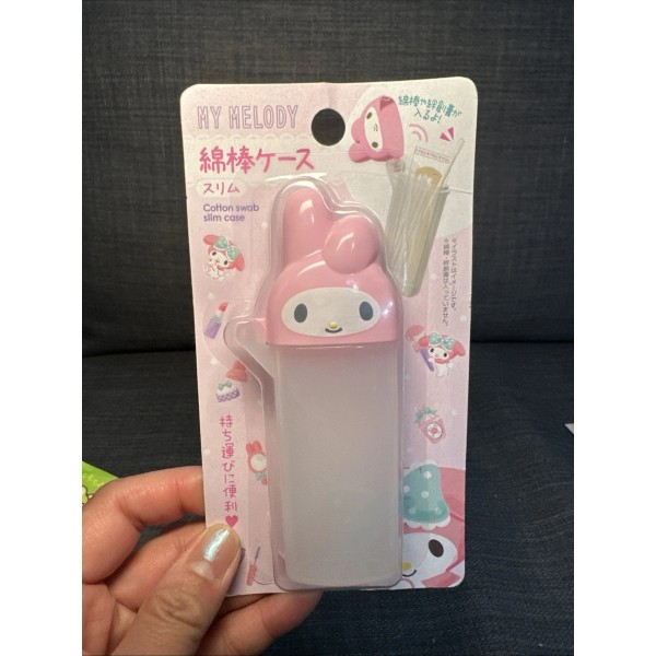Sanrio pink My Melody bunny rabbit Cotton Swab Bud Case