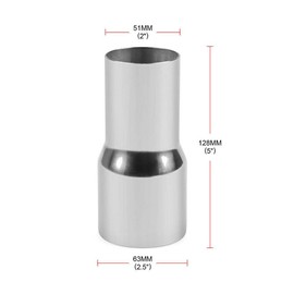 Ruspela Exhaust Tube Adapter Universal Stainless Steel Exhaust Pipe Connector Tube Adapter Reducer Modified Part(51MM - 63MM)