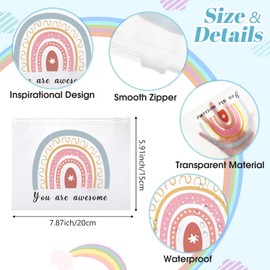 50 Bolsas de Cosméticos de Arcoíris Regalos Inspiradores para Mujeres Neceser de Maquillaje con Citas Motivacionales Bolsa Mate EVA Impermeable con Cremallera para Mujer (You Are Awesome)