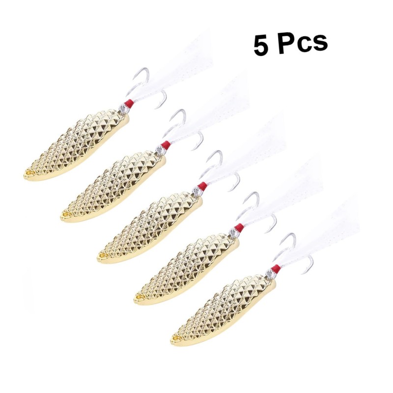 KOMBIUDA 5 Pcs Metal Bowl Fishing Bait Pineapple Texture Lure