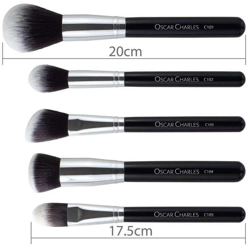 Oscar Charles Professional Makeup Brush Set 12 Pieces {Silver}