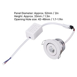 2Inch LED Recessed Ceiling Light, 5W Downlight with Hardwired Cable and Connectors, Recessed Light, 3000K, 4000K, 6000K Selectable, for Indoor Cupboard Bookshelf Stair (Positive