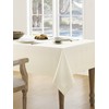ZeeMart Ivory Tablecloth, Farmhouse Linen Style Table Cloth Rectangle Table