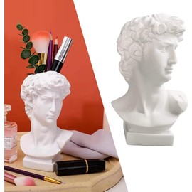 David Statue Flower Vase, David Head Bust Sculpture Planter, Resin Art Craft Sculpture Desktop Jewellery Holder Indoor Outdoor Succulent Sketch Practice Gift