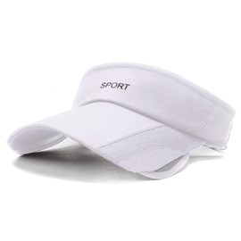 YAMEE Visor Cap Women Men with Retractable Wide Brim, Visor Unisex Sun Visor Hat, Sun Hat Women's Summer Hat Beach Hat for Tennis/Golf/Beach, UV Protection, 1/white