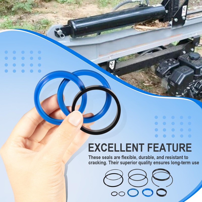 Hydraulic Log Splitter Cylinder Rebuild Seal Kit Fits for 4.0"Bore