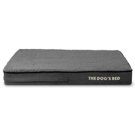 Replacement Outer Cover ONLY (Outer Cover ONLY - NO Bed, NO Waterproof Inner) for The Dog's Bed, Washable Plush Fabric, Medium 34” x 22” x 4” (Grey Plush)
