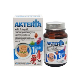 Doğadan İlaç Akteria Multi Probiotik Prebiotik mikroorganizma, inülin içeren 30 kapsül takviye edici gıda