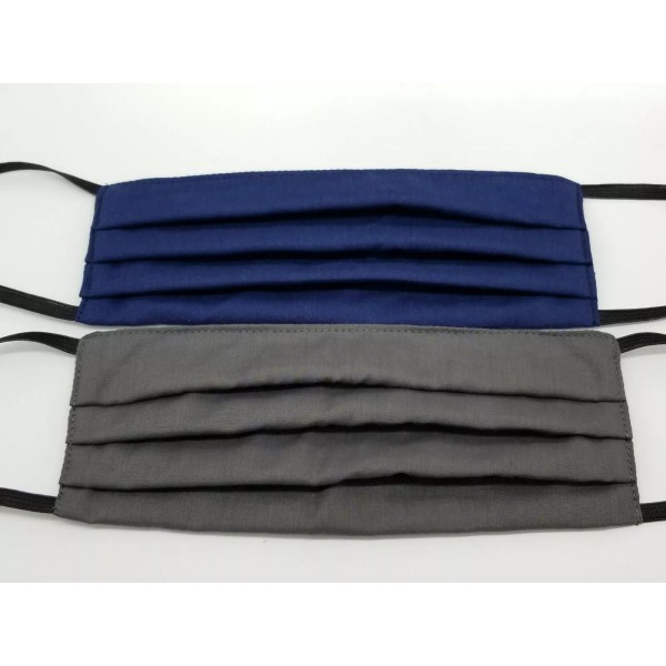 2 masks Fabric Face Mask Mouth Cover 2-Layer Homemade Washable