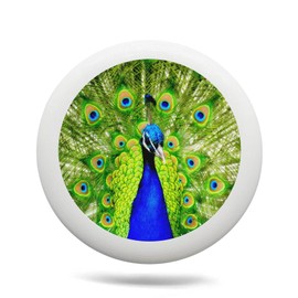 Uanvaha Peacock Ultimate Sport Discs 175g Beautiful Bird Peacock Feathers Outdoor Flying Disc for Backyard, Beach, Park, Camping