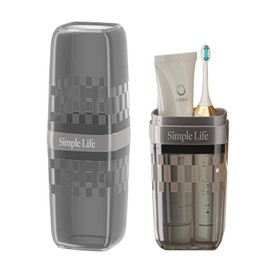 Travel Toothbrush Cup, Toothbrush Holder with Cover, Portable Travel Toothbrush Holder, Toothbrush Case and Carrier for Bathroom School Business Trip (Black)