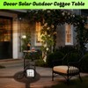 Solar Outdoor Side Table with Light, 52.5'' Waterproof Metal Patio