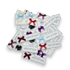 50 x Happy Birthday Card Toppers Embellishments Craft Scrapbook Card Making Bows