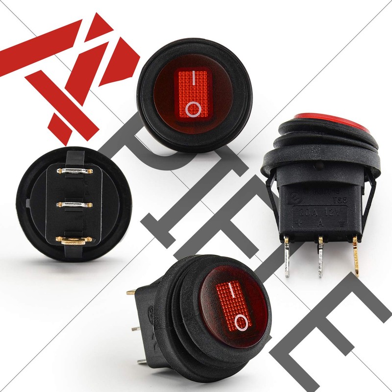 APIELE Waterproof Round Rocker Toggle Switch 2 Position DC 12V