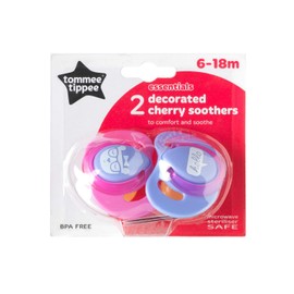 Tommee Tippee Essentials Decorated Cherry Soothers 6-18m, 2 each