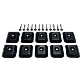 10 Pack RV Camper Trailer Aluminum Extrusion Black Flat End Cap for Vinyl Trim Molding 1" with Screws (Black)