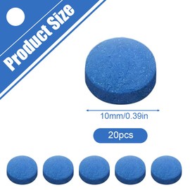 Billiard Cue Tips, 20 Pieces 10 mm, Replacement Tips with Transparent Box for Snooker, Pool Cues, Cue Tips, Replacement with Storage Box, Billiard Cue Tips, Blue