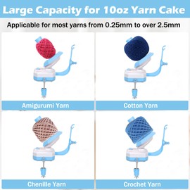 Fuerdich Yarn Winder, Electric Wool Yarn Winder, Heavy-Duty 10 Oz Large Capacity Automatic Yarn Ball Winders with Continuously Adjustable Speed Ideal Crocheting Tools for Knitting Lovers (Blue)