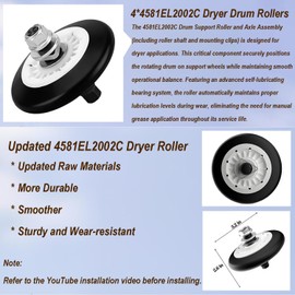 Upgraded Dryer Repair Kit Compatible with LG Kenmore Dryers Includes Dryer Drum Roller,Dryer Belt,Idler Pulley & Spring Dryer Roller Replacement Kit