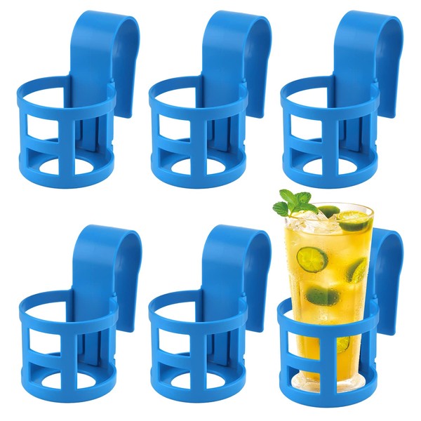 6pcs Poolside Cup Holder, Swimming Pool Cup Holder Plastic Above