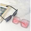 IKUVNA 2 Pairs Oversized Square Rhinestone Sunglasses for Women Men