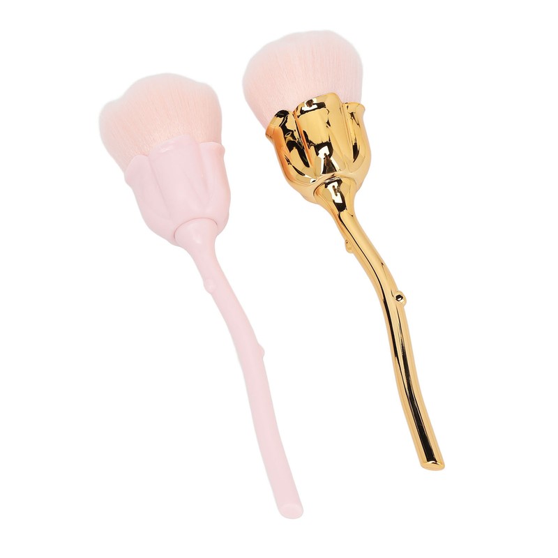 2pcs Nail Dust Remover Pink Rose Nail Powder Cleaning Brush