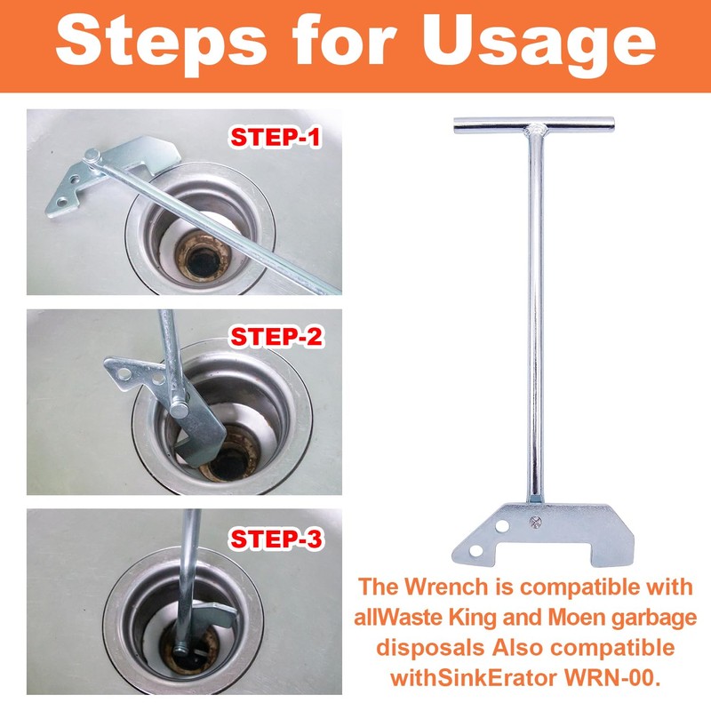 Aottykro Garbage Disposer Unjamming Wrench/WRN-00 Garbage Disposal Wrench Tool,Garbage Disposal