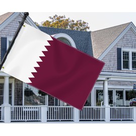 3×5 FT Qatar Flag, Large 75D Qatari National Outdoor Banner,Decor For Patio Garden With Brass Gromment