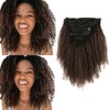 MIMIESEAT Afro Curly Clip in Human Hair Extensions for Black
