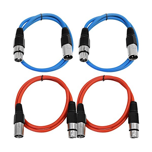 Seismic Audio - SAXLX-3-4 Pack of 3' XLR Male to